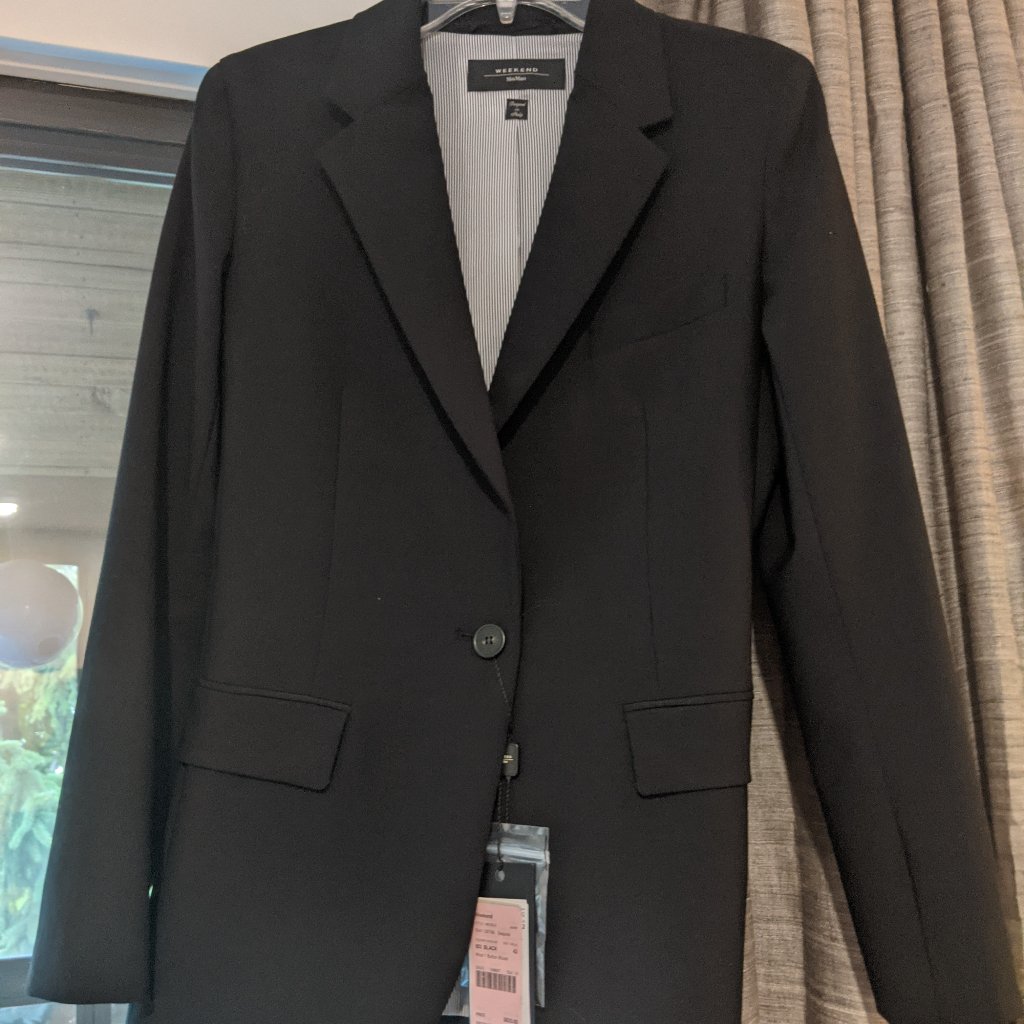 Nwt Max Mara Black Wool Blazer Size It42 Or Us6
